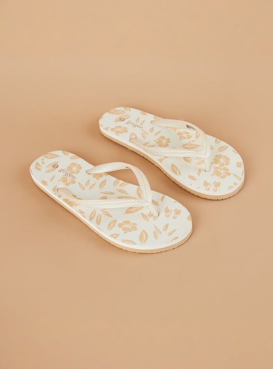 GINGER Floral Print Flip Flops