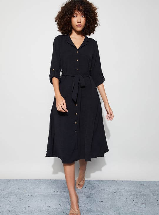 CODE Textured Shirt Dress