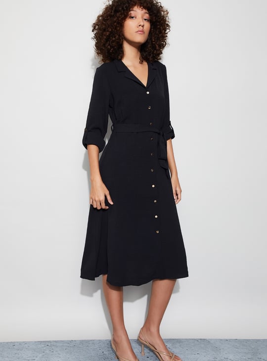 CODE Textured Shirt Dress