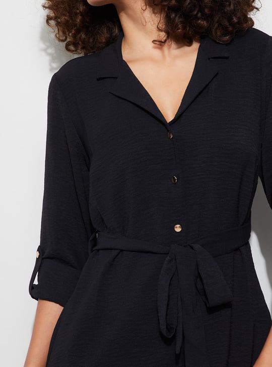 CODE Textured Shirt Dress