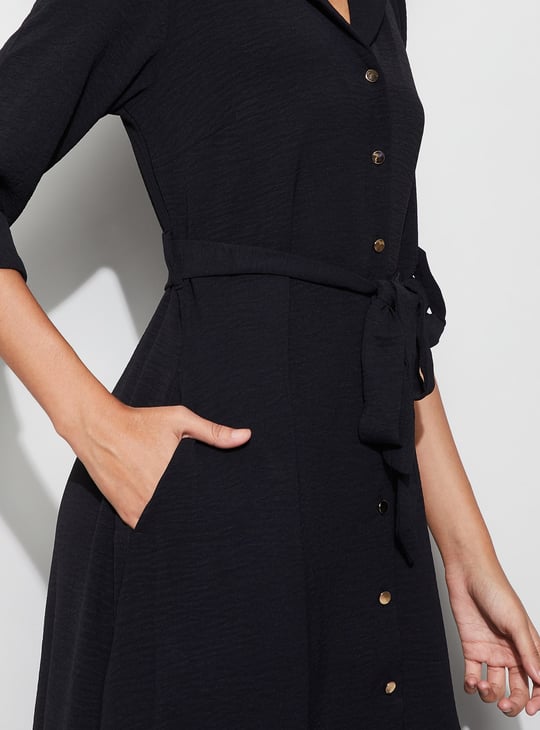 CODE Textured Shirt Dress