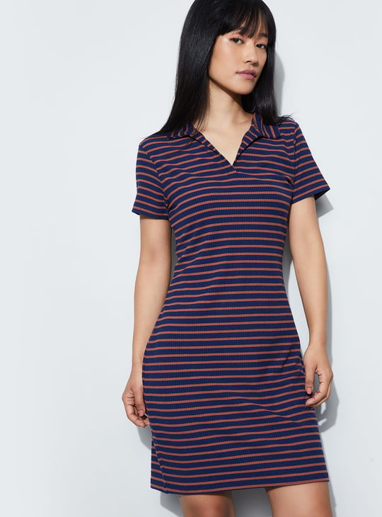 GINGER Striped Polo Dress