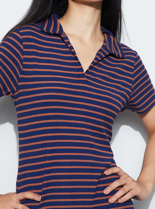 GINGER Striped Polo Dress
