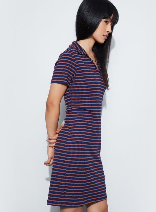GINGER Striped Polo Dress
