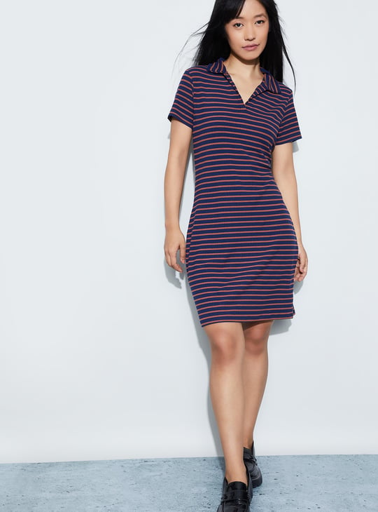 GINGER Striped Polo Dress
