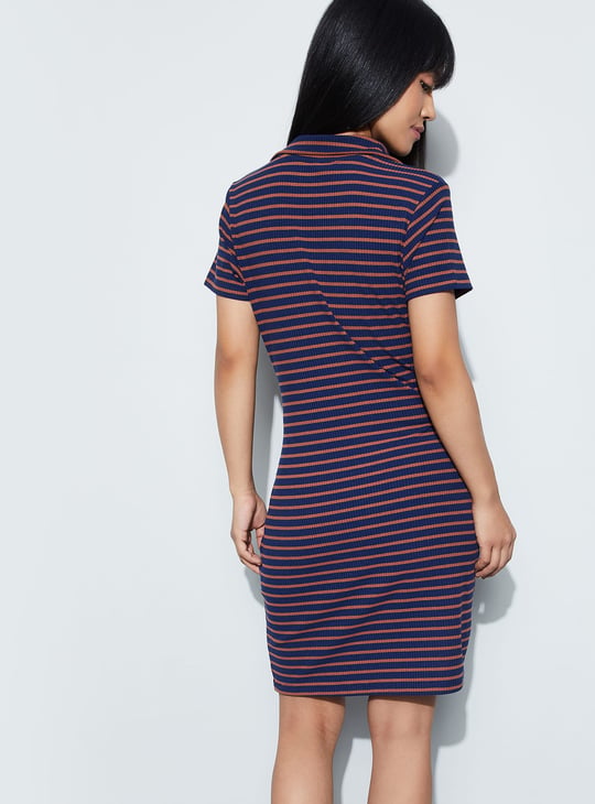 GINGER Striped Polo Dress