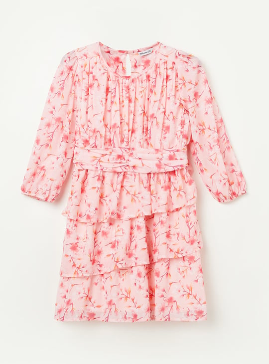 FAME FOREVER Girls Floral Print Layered Dress