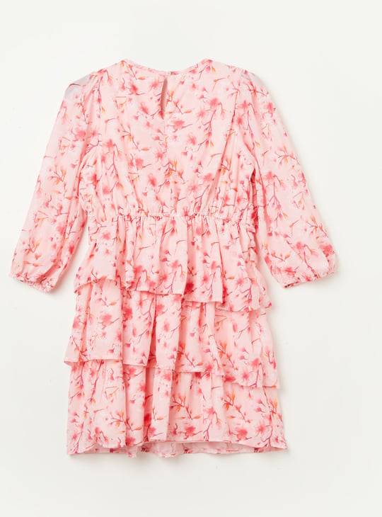 FAME FOREVER Girls Floral Print Layered Dress