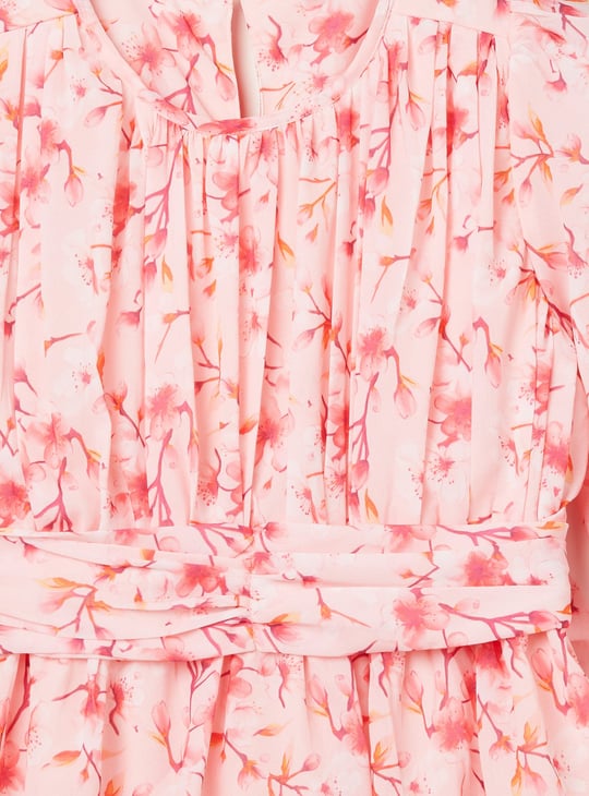 FAME FOREVER Girls Floral Print Layered Dress