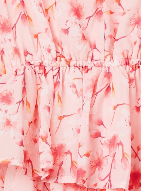 FAME FOREVER Girls Floral Print Layered Dress
