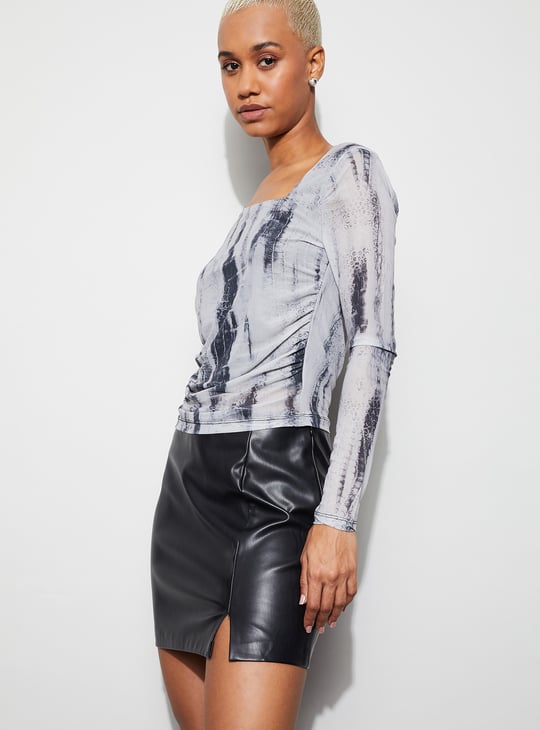 GINGER Printed Mesh Top