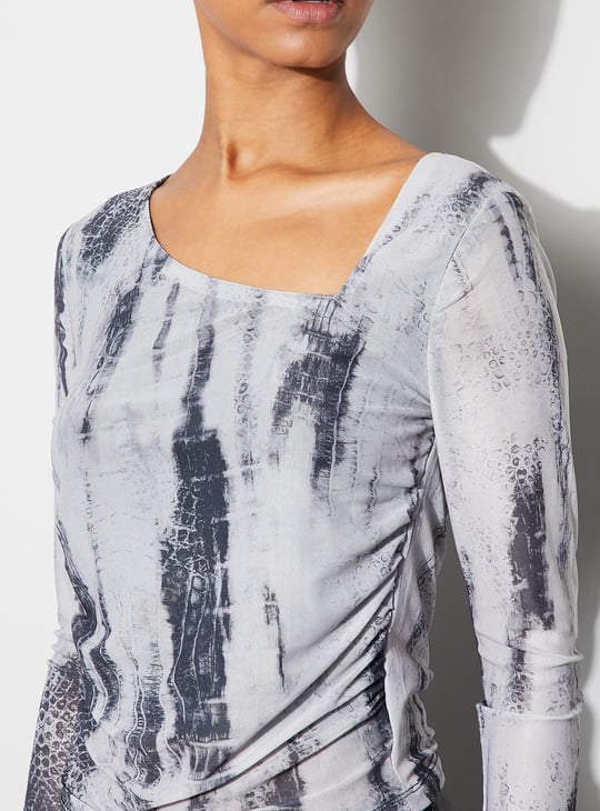 GINGER Printed Mesh Top