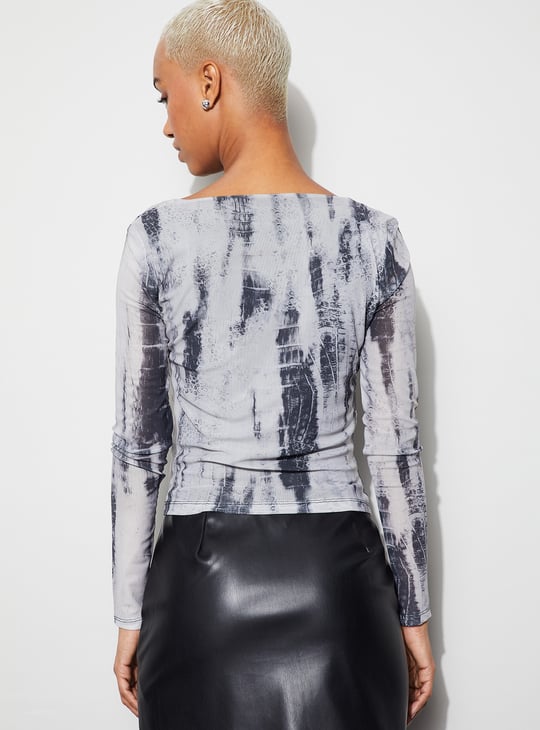 GINGER Printed Mesh Top