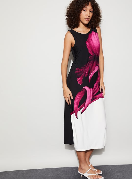 CODE Floral Print Midi Dress