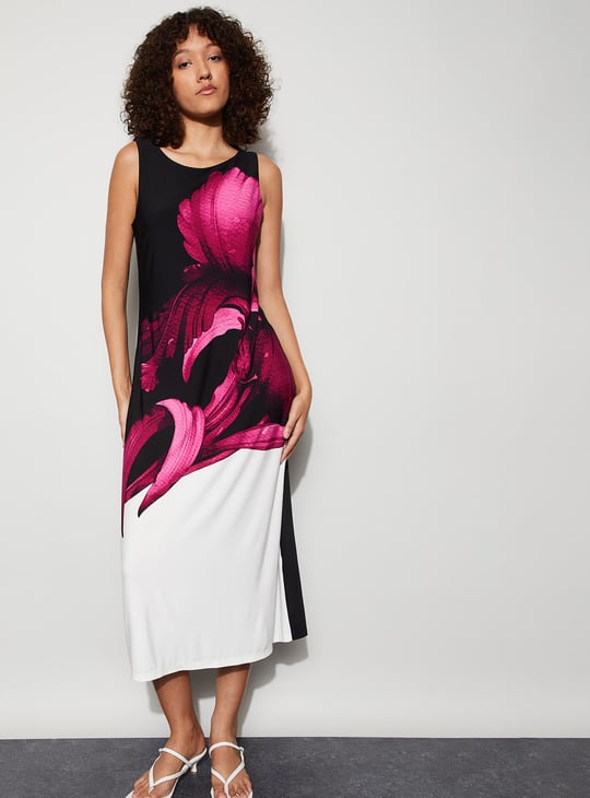 CODE Floral Print Midi Dress