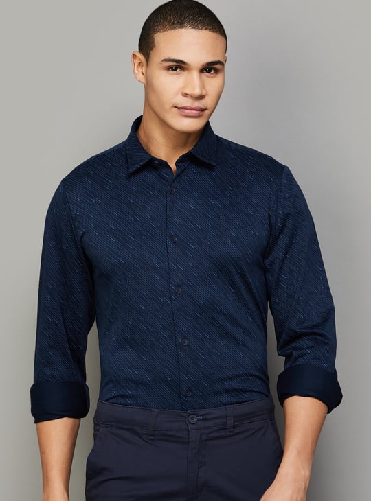 ALLEN SOLLY Printed Comfy Slim Fit Shirt