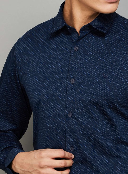 ALLEN SOLLY Printed Comfy Slim Fit Shirt