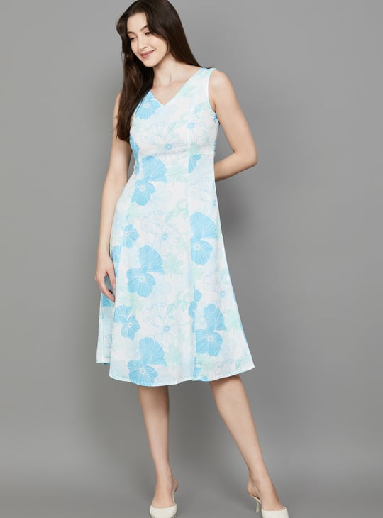 AND Floral Print Midi Dress