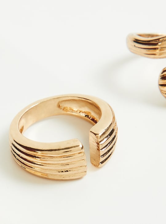GINGER Ribbed Finger Rings - Pack of 3