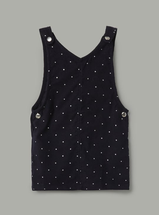 JUNIORS Embroidered Pinafore Dress with Top