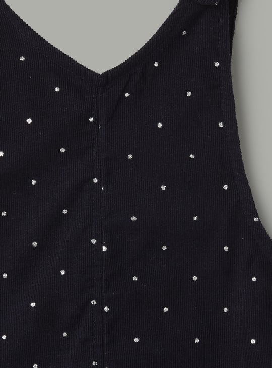 JUNIORS Embroidered Pinafore Dress with Top