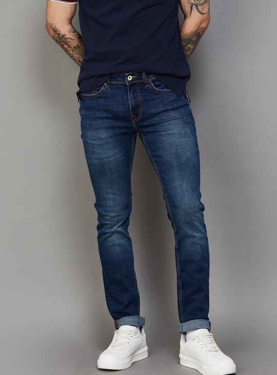 CELIO Whiskered Slim Tapered Jeans