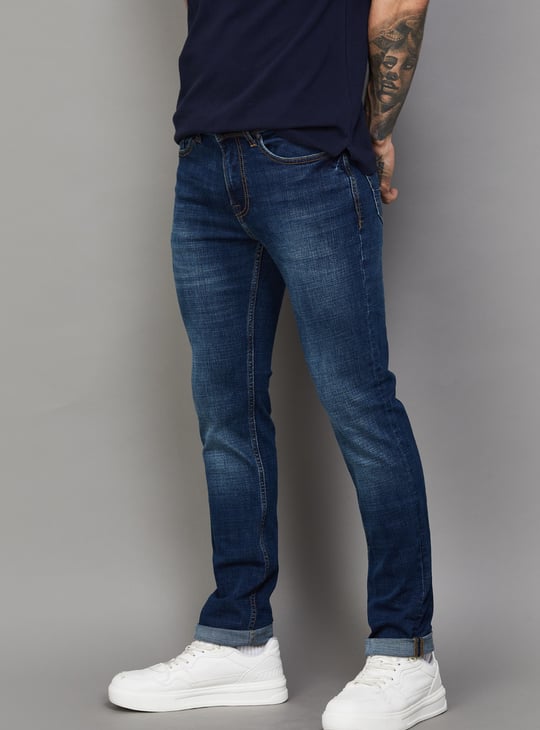 CELIO Whiskered Slim Tapered Jeans