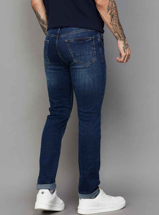 CELIO Whiskered Slim Tapered Jeans