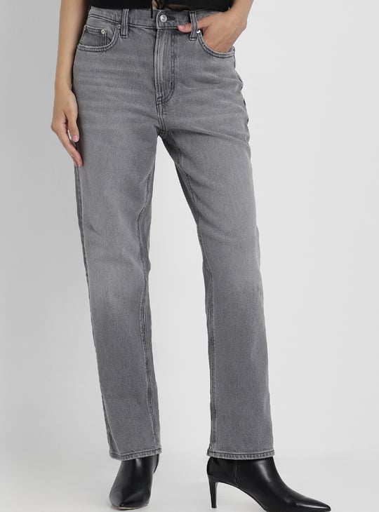 AMERICAN EAGLE Washed Straight Fit Jeans