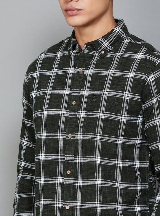 UNITED COLORS OF BENETTON Checked Regular Fit Shirt