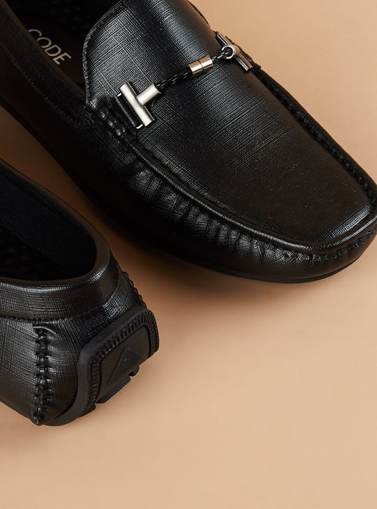 CODE Metal Accent Loafers