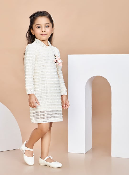 PEPPERMINT Girls Crochet Mini Dress
