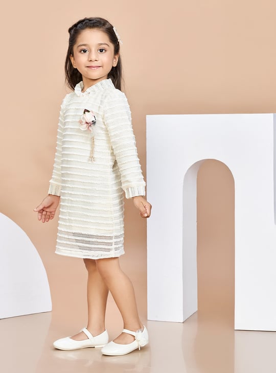 PEPPERMINT Girls Crochet Mini Dress