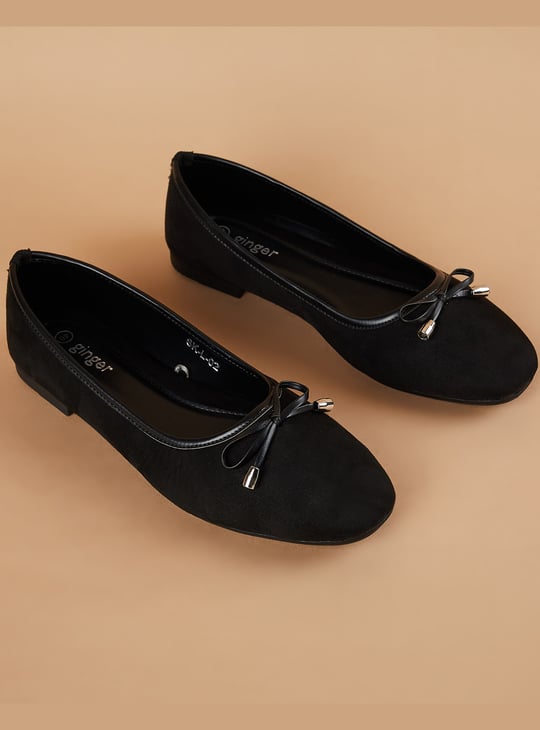 GINGER Bow-Detailed Ballerinas