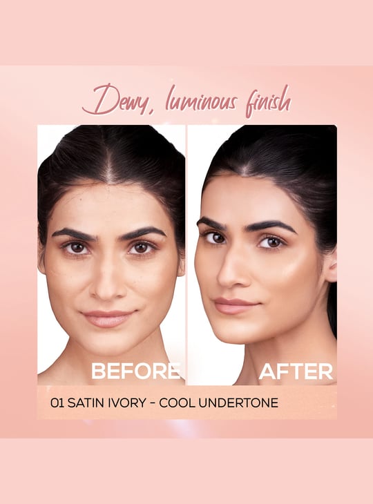 RENEE Lumi Glow Highlighting Liquid Foundation - 01 Satin Ivory - 30ml