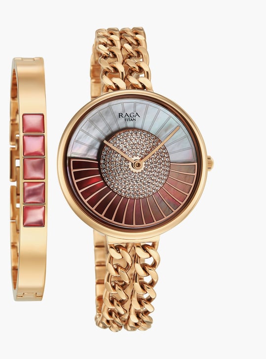 TITAN Raga Glimmers Embellished Analog Watch with Bracelet - 95342WM01F