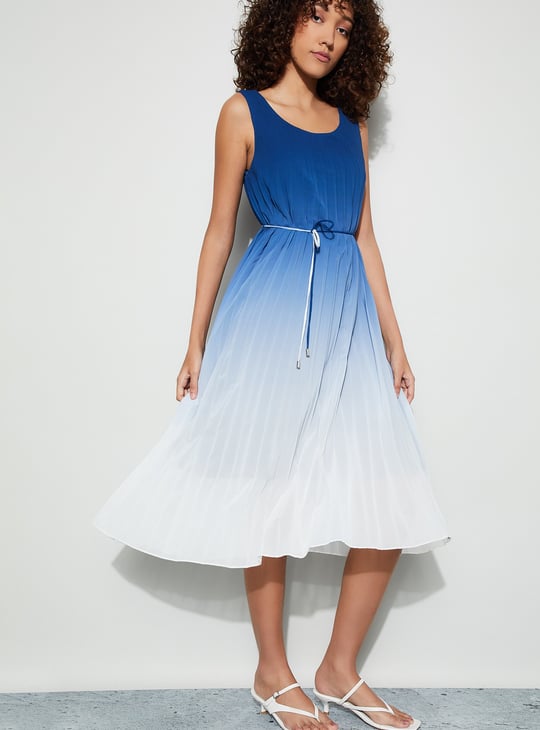 CODE Ombre Pleated Midi Dress