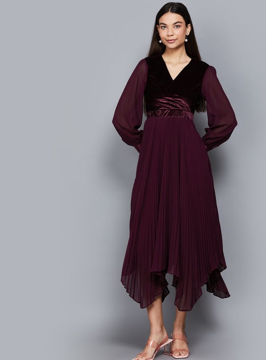vero moda pleated dress Vero Moda Women's Cindy Plisse Maxi Dress