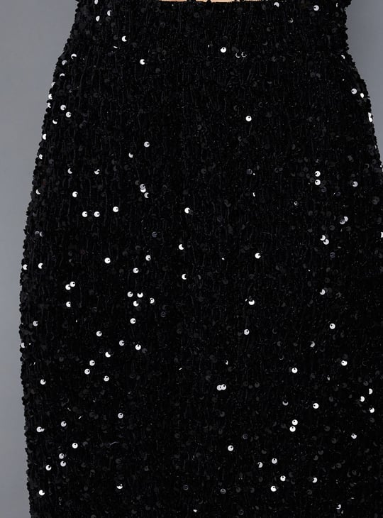 VERO MODA Sequinned Midi Skirt
