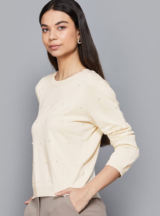 VERO MODA Embellished Knit Top