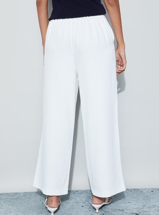 CODE Floral Print Wide Leg Trousers