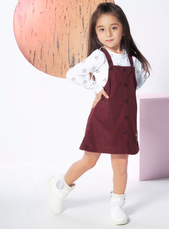 open lace back dress Plus Size T Shirt And Drawstring Dungaree Dress Set – Pluspreorder main image 1