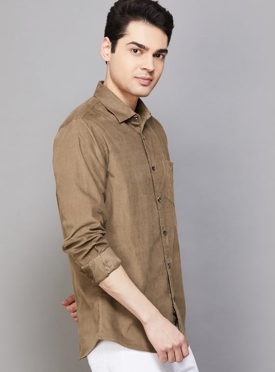 ALLEN SOLLY Corduroy Sport Fit Shirt