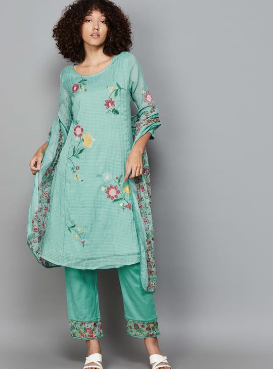 W Floral Print Straight Kurta Set