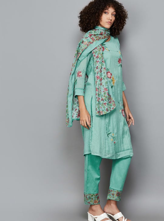 W Floral Print Straight Kurta Set