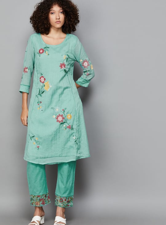W Floral Print Straight Kurta Set