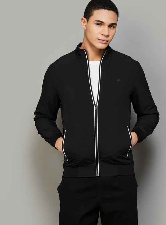 ALLEN SOLLY Solid Wind Cheater Jacket