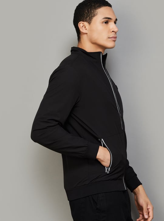 ALLEN SOLLY Solid Wind Cheater Jacket