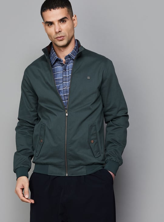 ALLEN SOLLY Solid Windcheater Jacket