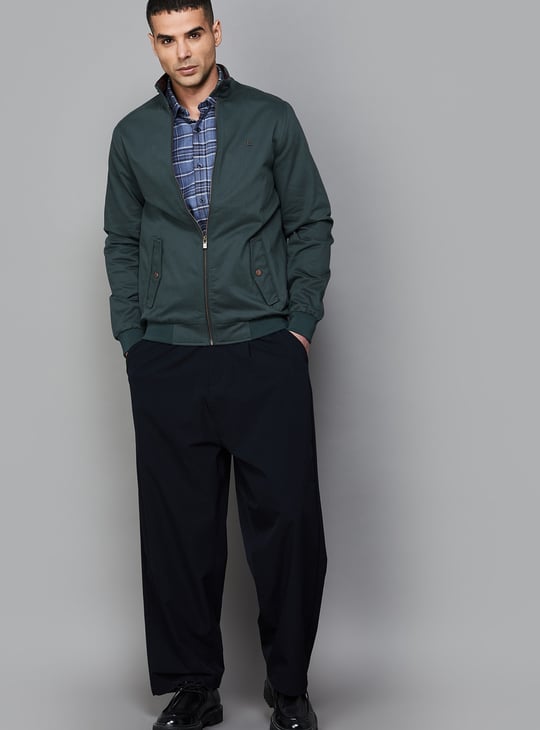 ALLEN SOLLY Solid Windcheater Jacket